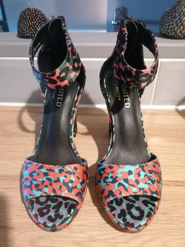 Size 3.5 M\u0026S multi coloured high heels 